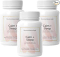 Nourished Natural Health Calm + Sleep – Relaxation & Melatonin-Free Sleep Supplement for Women, Cortisol Support with Ashwagandha, L-Theanine, Magnesium & Valerian Root – Vegan & Non-GMO,180 Capsules