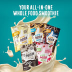 FlavCity All in One Protein Shake Powder Packets - On the Go Meal Alternative + 25g Protein & 10g Collagen, Made with Organic Reishi & Cordyceps Mushrooms - No Added Sugars, Variety 10 Pack