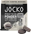 Jocko Fuel Whey Protein Powder, Cookies & Cream, 22g Protein, Digestive Enzymes + Probiotic Blend, No Sugar Added, with Essential Amino Acids + Electrolyte Minerals, 24 Servings