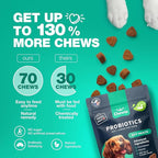 Probiotics for Dogs Gut Health, Digestion, Immunity, Yeast Balance, Itchy Skin, Allergies Support - Dog Probiotic Chews (Travel Pack) with Digestive Enzymes for Gut Flora - Pumpkin and Yeast Powder