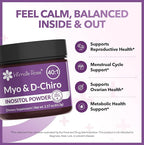 Intimate Rose Inositol Supplement for Women Powder - Myo-inositol & D-Chiro Inositol Powder - Hormonal Balance & Healthy Ovarian Function Support for Women - Ideal 40:1 Ratio - Made in USA