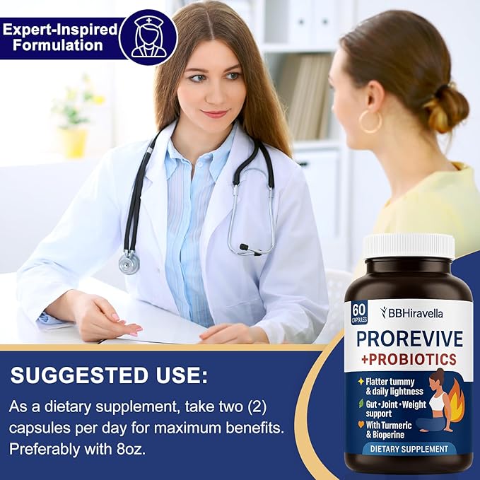 Prorevive for Women Menopause Support | Joint Comfort, Sexy Midsection Curves, Menopause Bloat Relief | Daily Use Item for Routine Ease | 60 Ct