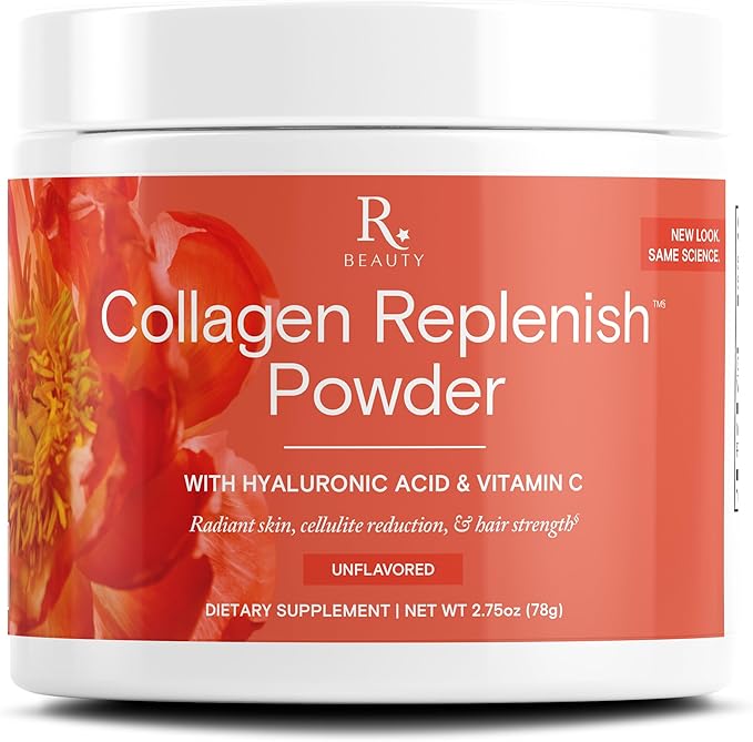 Reserveage Beauty Collagen Replenish Powder - No-Taste Collagen for Radiant Skin & Hair Growth - Mixes Easily in Liquid or Smoothie - 2.5 oz