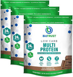 BioTrust Low Carb Protein Powder – Natural and Delicious Whey & Casein Blend from Grass-Fed Hormone Free Cows – Non GMO, Soy Free, Gluten Free, Hormone Free (Chocolate, 3-Pack)