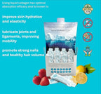 Liquid Marine Collagen Peptides for Women – 8000mg Hydrolyzed Liquid Collagen Supplement with Biotin & Vitamins for Hair Growth, Skin, Nails & Joints, Strawberry Flavor, Sugar Free, 14 Sachets