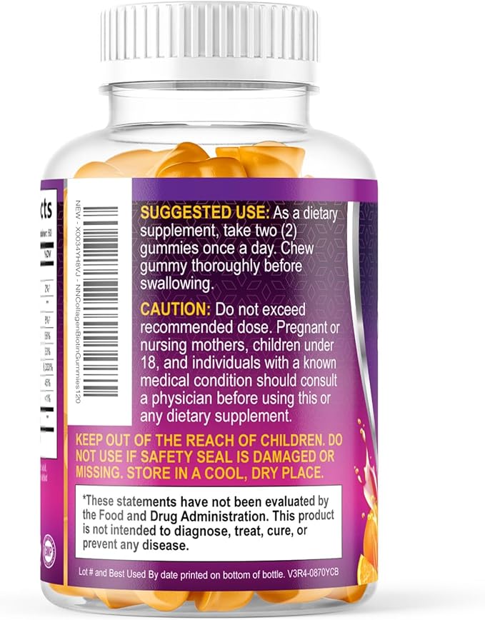 Collagen Gummies - 2500mcg Biotin Per Serving - Complete Collagen Supplement with Hydrolyzed Peptides Type I & III, Biotin, Zinc, & Vitamin C - Hair, Skin, & Nail Support Women & Men - 120 Gummies