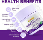 Ashwagandha Gummies & Vitamin D3 Gummies Organic Aswangdha Supplement for Improve Sleep, Stress Relief & Mood Calm (Grape Berry,Non-GMO, Gluten-Free & Sugar Free)-1 Pack
