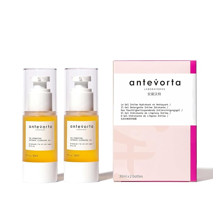 Antevorta Feminine Wash for Vaginal Health - Intimate Cleansing Gel - Soothes Dryness, Itch, & Order - Menopause Irritability, Natural pH Balanced, Regular to Sensitive Skin, 2-Pack