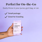 Pixie Feminine Wipes - On The Go Public Bathroom Wipes for Feminine Care - Safe On Period Cups & Menstrual Discs - Biodegradable, Flushable, pH Balanced & Unscented Menstrual Cup Wipes (20 Count)
