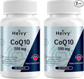 Heivy CoQ10 200mg Per Serving, 99% Purity High Absorption Coenzyme Q10 as Ubiquinone, Support Heart Health, Antioxidants & Energy Supplements, Made in USA, 120 Day Supply, 120 Capsules