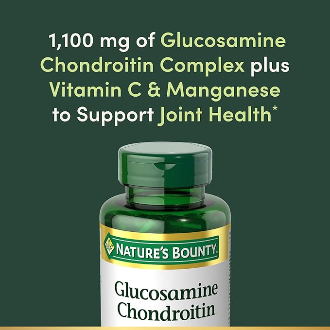 Nature's Bounty Glucosamine Chondroitin Pills and Dietary Supplement, Support Joint Health, 110 Capsules (Pack of 2)