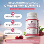 Lukaree 2 Pack Cranberry Gummies for Women – Cranberry Complex with D-Mannose, Ashwagandha, Magnesium, Ginseng – Urinary Tract, Mood & Energy Support – Daytime Vitality Supplement – 120 Count