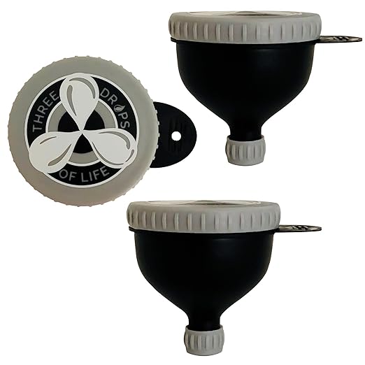 Three Drops of Life Fill N Go Large Protein Funnels, BPA Free, Easy Screw Off Lid, Good for Travel, Workouts and Busy Lifestyles (2, 230ML)