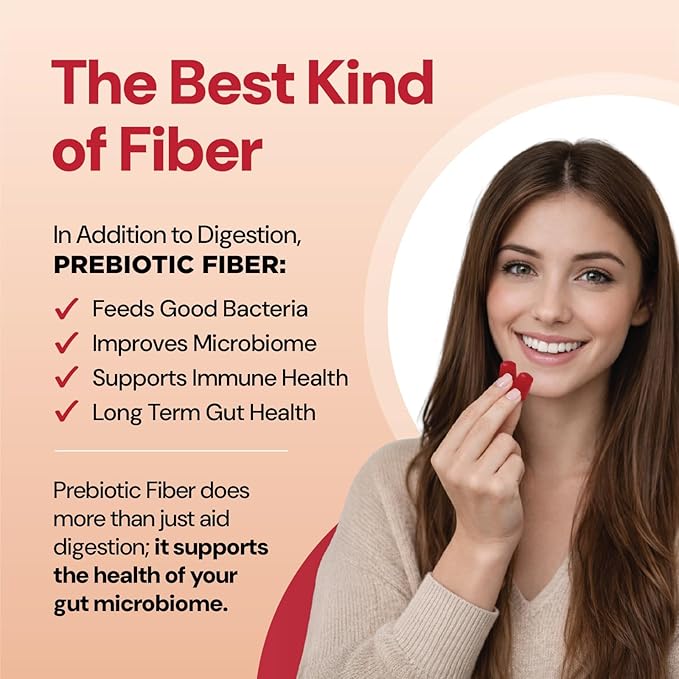 YUM-V'S - Prebiotic Fiber Gummies for Adults & Kids - 5g Digestive Aid Gummy Fiber Supplement - Keto Friendly Prebiotic Daily Fiber Supplement for Women & Men