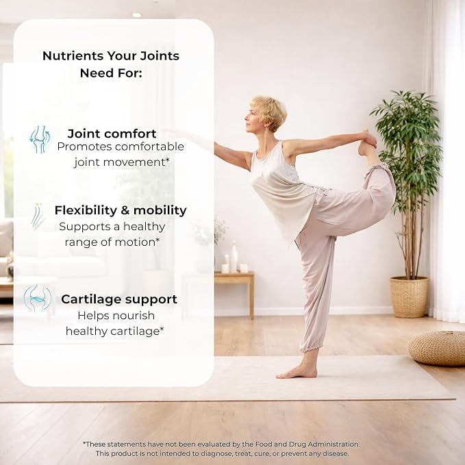 Joint Supplements for Women & Men– Advanced Joint Support Complex with Glucosamine, Chondroitin, MSM & Turmeric – Support for Cartilage, Mobility and Flexibility – 60 Capsules