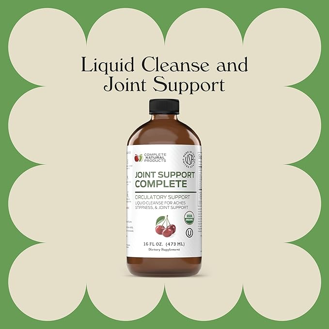 Complete Natural Products Joint Support Complete – 16 Fl Oz Organic Liquid Joint Supplement with Glucosamine Chondroitin MSM – Natural Uric Acid Cleanse & Herbal Joint Health Support for Mobility