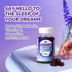 Divinity Nutra Sleep Gummy - 60 Count - Melatonin Gummies with Vitamin B, Magnesium for Men and Women, Blueberry Flavor
