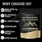 vitacore Himalayan Shilajit Gummies for Men & Women - Pure Gold Energy Boost, 85+ Trace Minerals & Fulvic Acid, Gluten-Free, 60 Gummies