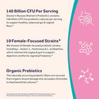 Doctor's Recipes Probiotics for Women, Organic Prebiotics and Probiotics for Digestive Health, Vaginal Health, 140 Billion CFU, 10 Strains, Shelf Stable, 60 Capsules