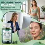 38-in-1 Super Greens Gummies with Sea Moss, Spirulina, Chlorella - Bloating Relief & Gut Health - 100% DV Vitamin A, B12, Iron, Magnesium - Energy & Immunity, Vegan, Green Apple, 60 Cts