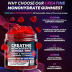 Cytona Creatine Gummies Monohydrate Complex 9000MG, Pre-Workout for Men & Women, Creatine Gummy with L-Taurine, BCAA 2:1, B12/6 for Muscle Support, Enhance Strength, Energy Boost-120 Count