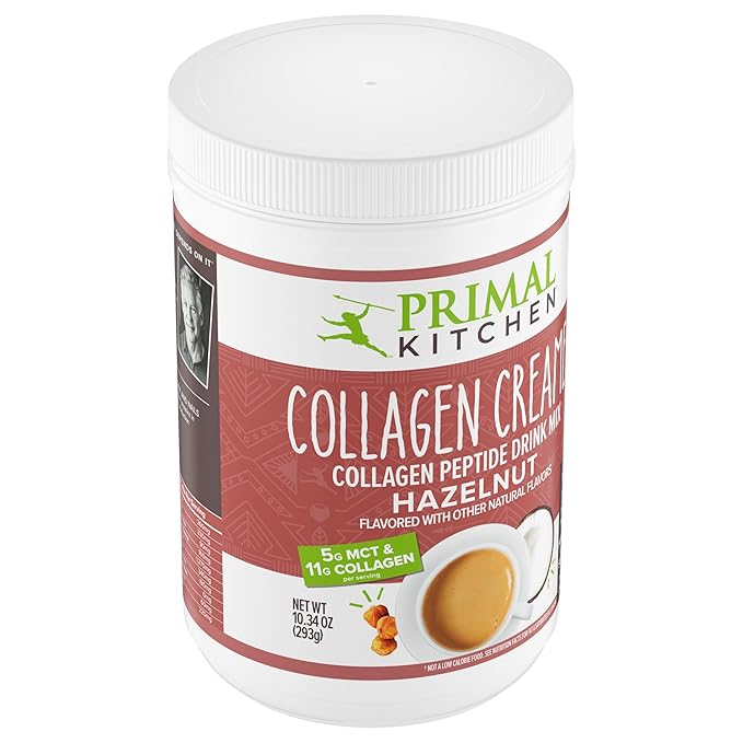 Primal Kitchen Hazelnut Collagen Creamer Powder, Collagen Peptide Drink Mix with MCT Oil,10.34 Ounces