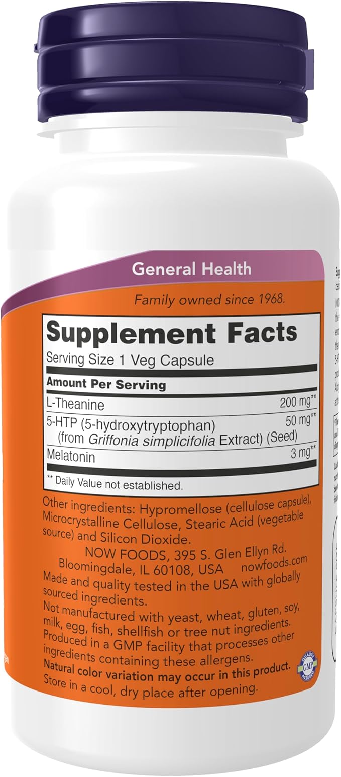 NOW Foods Supplements, Sleep Regimen 3-in-1, with Melatonin, 5-HTP and L-Theanine, Restful Sleep Blend*, 90 Veg Capsules, (Pack of 2)