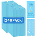 240 Pcs Body Wipes Individually Wrapped (9.29" x 8"), Large Shower Wipes for Adults Bathing No Rinse, Portable Personal Cleansing for Gym, Camping, Hiking, Backpacking,Bulk Homeless Supplies