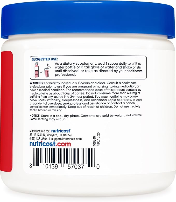 Nutricost Energy Complex (Fruit Punch) (60 Servings) - Clean Energy Powder, 300g Dietary Supplement