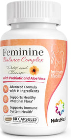 NutraBlast Feminine Balance Complex (60 Capsules) | Detox & Cleanse Probiotics | Supports Healthy Intestinal Flora & Immune Function | Advanced Formula with 11 All Natural Ingredients