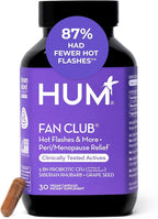 HUM Fan Club Menopause Probiotic Supplement, Estrogen Free Menopause Supplements for Women, Non Hormonal, Supports Energy & Hot Flashes, Grape Seed Extract & Siberian Rhubarb, 30 Vegan Capsules