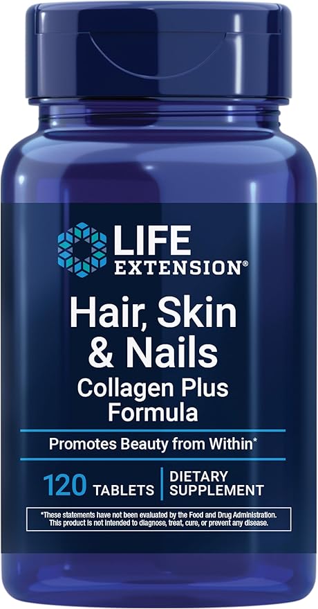 Life Extension Hair, Skin, & Nails- Collagen Plus, 120 Count