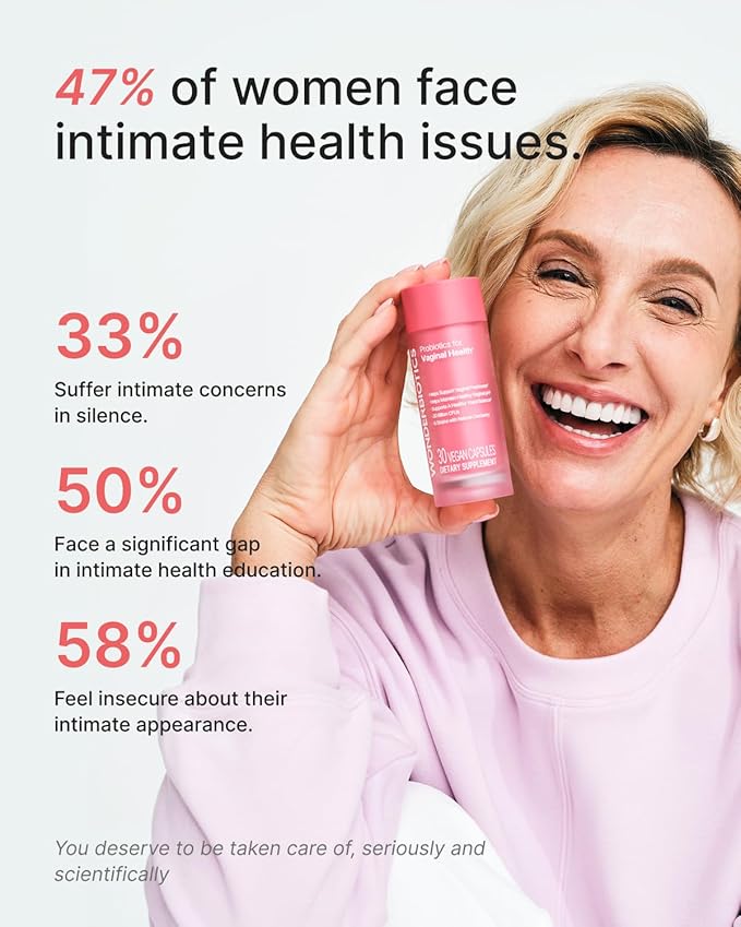 Probiotics for Women Vaginal Health - pH Balance, Yeast, Odor Control Supplement - 20 Billion CFU, 6 Authentic Strains with Natural Cranberry for Urinary & Gut Health - 30 CT