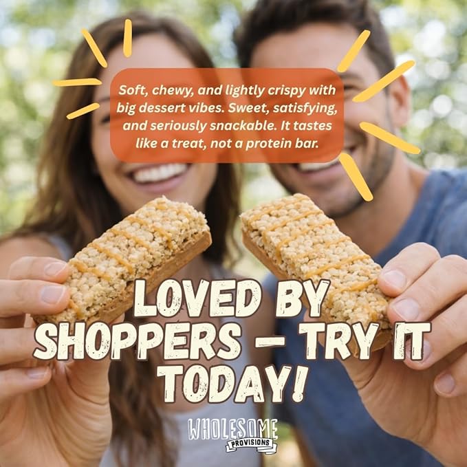Protein Crispy Rice Treats, 15g Protein, 3g-7g Net Carbs, Low Carb, Fluffy, Soft, Chewy, Gluten Free, High Fiber, Keto-Friendly, No Aftertaste (Fluffy Peanut Butter, 5 Pack)