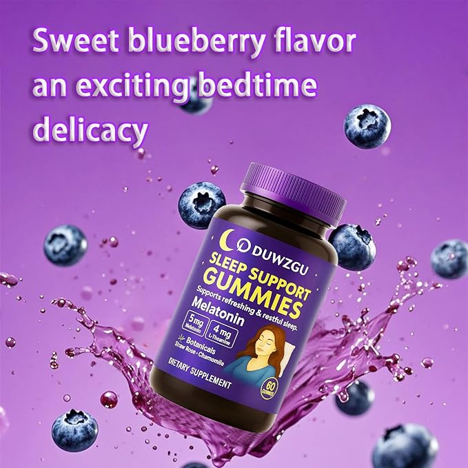 Sleep Gummies for Adults – Melatonin, L-Theanine, Chamomile & Lemon Balm – Berry Flavor – Vegan, Non-GMO – 60 Nighttime Gummies for Restful Sleep – Delicious, Gentle, Natural Support