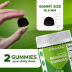Vitamatic Moringa Gummies – Sugar-Free 50:1 Plant-Based Extract – Green Superfood – Pectin-Based, Vegan, Non-GMO – 240 Gummies