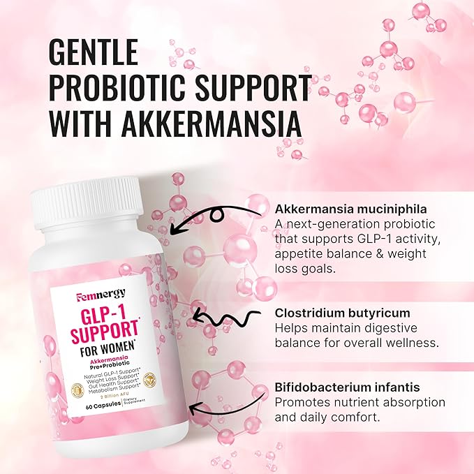 GLP-1 Support Weight Loss Probiotic Supplement for Women - Natural Appetite Suppressant Metabolism & Gut Health - GLP1 Support to Activate Daily Hunger Control & Fat Burn Support