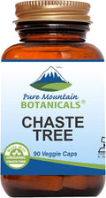 Pure Mountain Botanicals Chaste Tree Berry Capsules - Kosher Vegan Caps with 400mg Organic Vitex Chasteberry Supplement