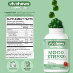 Mood & Stress Gummies – Zinc, Vitamin D & Ashwagandha for Calm & Emotional Balance, Natural Tart Cherry Flavor, Fruit Pectin Based, Non-GMO, No Artificial Colors or Sweeteners, 60 Count
