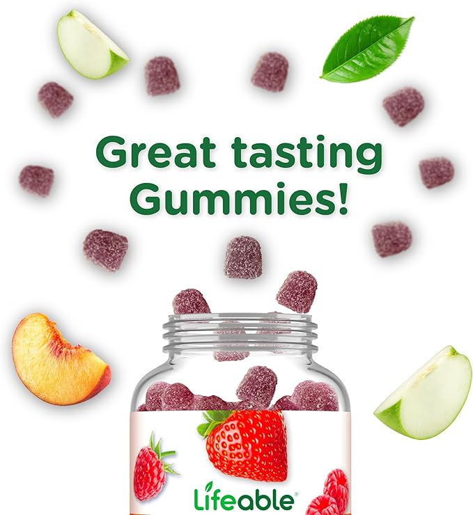 Lifeable Sugar Free Probiotics with Prebiotics Fiber – Great Tasting Natural Flavor Gummy Supplement – Keto Friendly Chewable – for Gut Health and Immune Support – for Adults, Man, Women – 90 Gummies