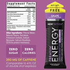 NewTrition® Extra Strength Energy Shots, 1.7 fl oz - 250mg Caffeine with Vitamin B & Amino Acids, Sugar-Free, Zero Calorie Vitamin Energy Drink for Focus & Endurance (Pack of 24, Grape)