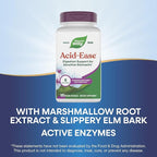 Nature's Way Acid Ease, Digestive Support Supplement for Sensitive Stomachs*, Marshmallow Root Extract, Slippery Elm Bark, Digestive Enzymes, 180 Vegan Capsules (Packaging May Vary)
