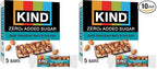 KIND ZERO Added Sugar Bars,Dark Chocolate Nuts and Sea Salt,Keto Friendly Snacks,Gluten Free,5g Protein,5 Count (Pack of 2)