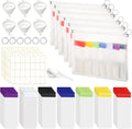 67pcs Protein Powder Travel Container Set 42 Single Dose Bags 6 Large Reusable Supplement Containers Portable Zip Pouches with Funnels Spoons Labels for Travel Gym Bath Salts Storage(Multicolor)