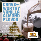 PB2 Performance Almond Plant Based Vegan Protein Powder | 20g Complete Protein, No Added Sugar, Prebiotic Fiber | Dairy Free, Certified Vegan, Non-GMO, Gluten Free [Almond w/Madagascar Vanilla, 1LB]