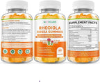 Rhodiola Rosea Gummies for Adults & Kids-Adaptogenic Herb-Daily Wellness, Emotions, Slumber Support, with Ashwagandha, Magnesium Glycinate, Siberian Eleuthero Supplements for Women & Men, 120 Count
