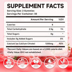 Calcium Citrate Gummies 1200mg - Chewable Calcium Supplement for Women & Men, Supports Bone & Muscle Health, Vegan, Strawberry Flavor, 60 Count