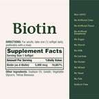 Nature's Bounty Biotin, Supports Metabolism for Cellular Energy and Healthy Hair, Skin, and Nails, 5000 mcg, 150 Softgels