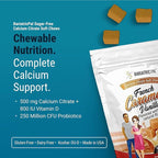 BariatricPal Sugar-Free Calcium Citrate Soft Chews | 500mg with Vitamin D & Probiotics | French Caramel Vanilla | 90 Count (1 Month Supply)