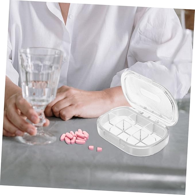 Travel Organizer Storage Case Small Airtight Dispenser for Pills Compartment Portable Storage Food Grade for Travel and Everyday Use